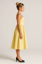Midi Dress Women Spaghetti Strap Sleeveless Flared Skirt - Evergreen Outfits - Women Midi Dress