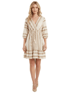 Midi Dress Women V-Neck Three Quarter Sleeve Design - Evergreen Outfits- Women Midi Dress