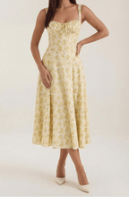 Midi Sundress Women A - Line Fit Sweetheart Neck Lace - Up - Evergreen Outfits - Women Midi Dress