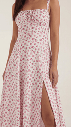 Midi Sundress Women A - Line Fit Sweetheart Neck Lace - Up - Evergreen Outfits - Women Midi Dress