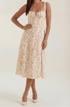 Midi Sundress Women A - Line Fit Sweetheart Neck Lace - Up - Evergreen Outfits - Women Midi Dress