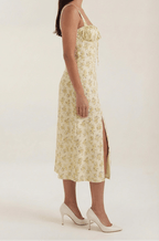 Midi Sundress Women A - Line Fit Sweetheart Neck Lace - Up - Evergreen Outfits - Women Midi Dress