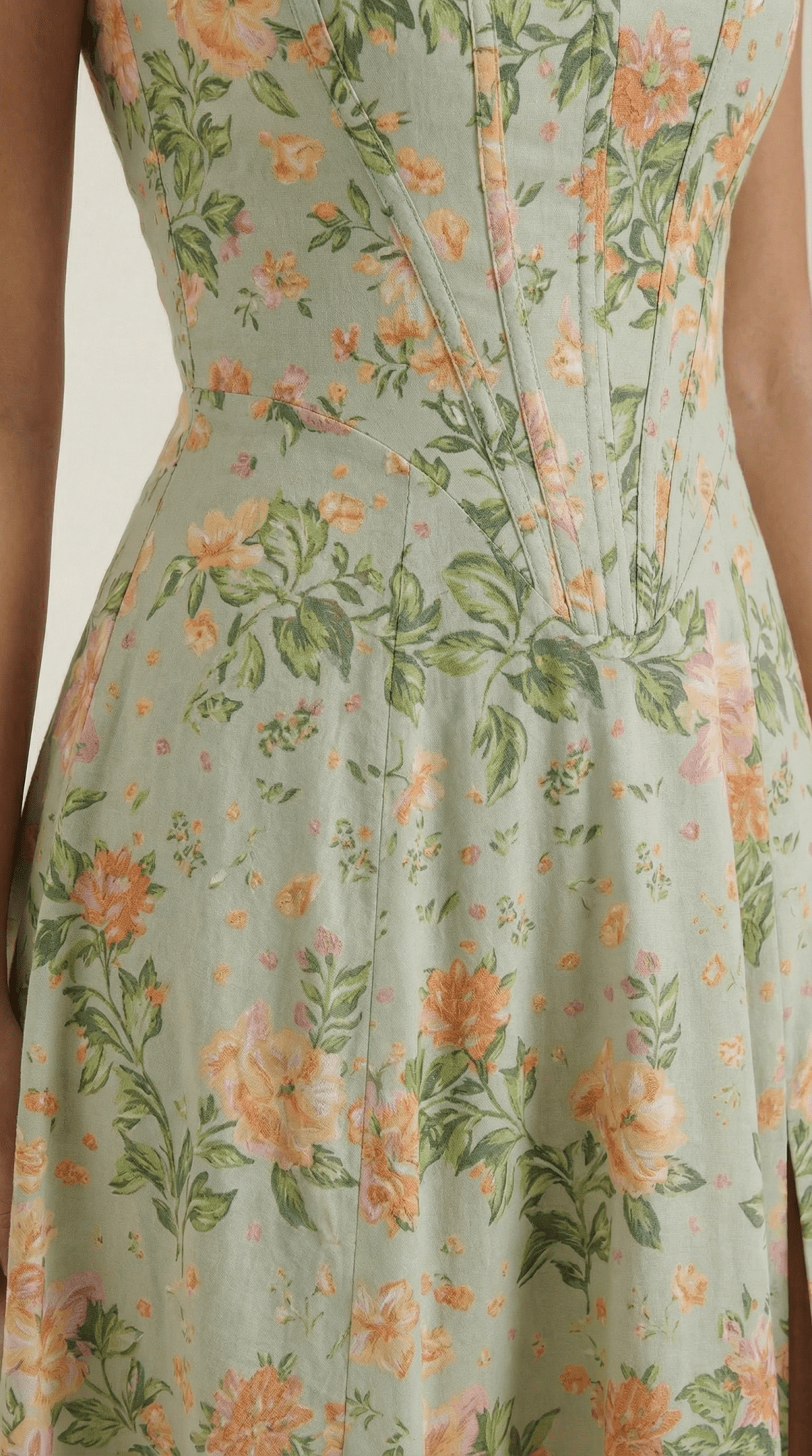 Midi Sundress Women Sweetheart Neckline Front Detail - Evergreen Outfits - Women Midi Dress