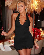 Mini Dress Women Asymmetric Hemline Structured Design - Evergreen Outfits - Women Mini Dress