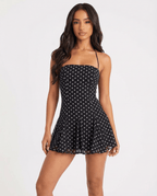 Mini Dress Women Halter Neckline Detail Elegant Fit - Evergreen Outfits - Women Mini Dress