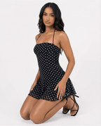 Mini Dress Women Halter Neckline Detail Elegant Fit - Evergreen Outfits - Women Mini Dress