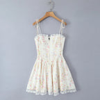 Mini Dress Women Lace Tie Waist Corset Bodice Design - Evergreen Outfits - Women Mini Dress