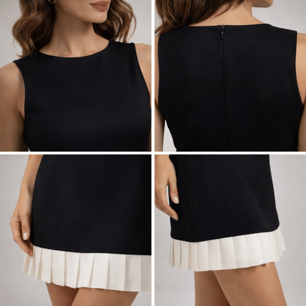 Mini Dress Women Sleeveless Clean Minimal Design - Evergreen Outfits - Women Mini Dress