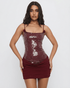 Mini Dress Women Spaghetti Strap Lace Back Closure Length - Evergreen Outfits - Women Mini Dress