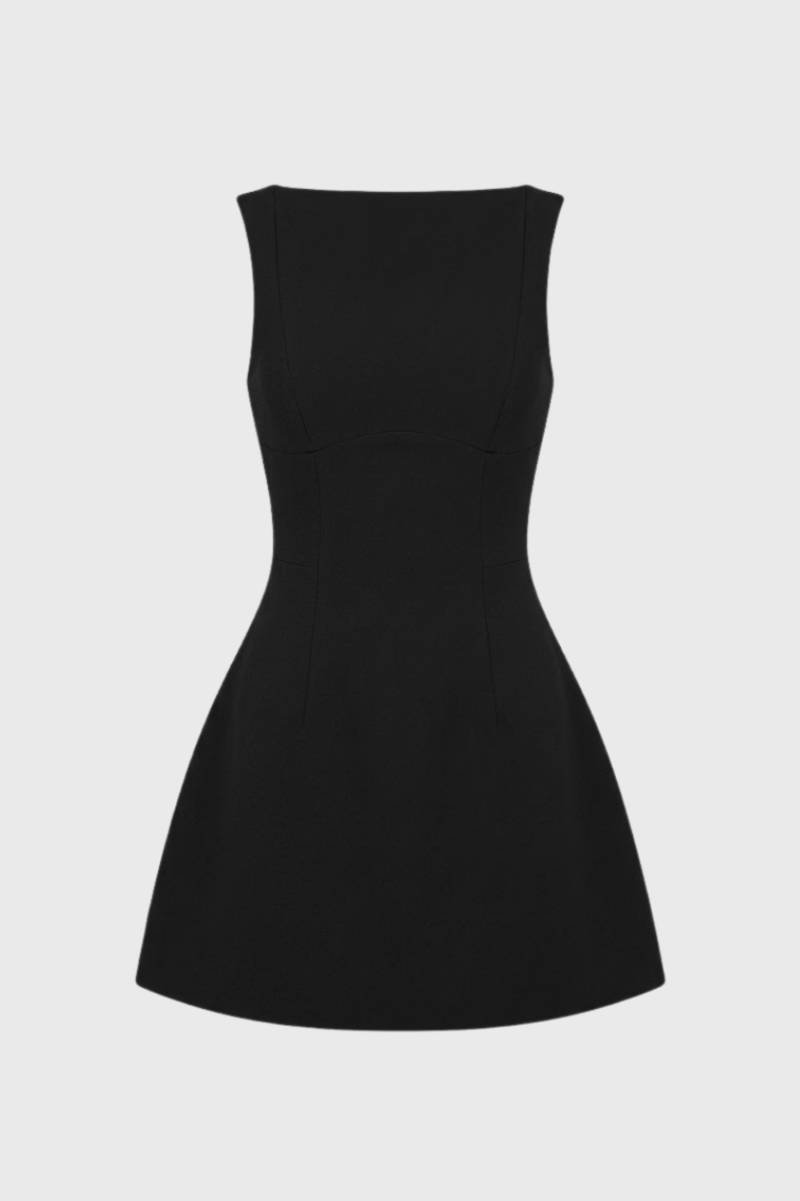 Mini Dress Women Strapless Fitted Solid Color Pullover - Evergreen Outfits- Women Mini Dress
