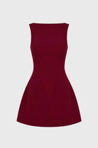 Mini Dress Women Strapless Fitted Solid Color Pullover - Evergreen Outfits- Women Mini Dress