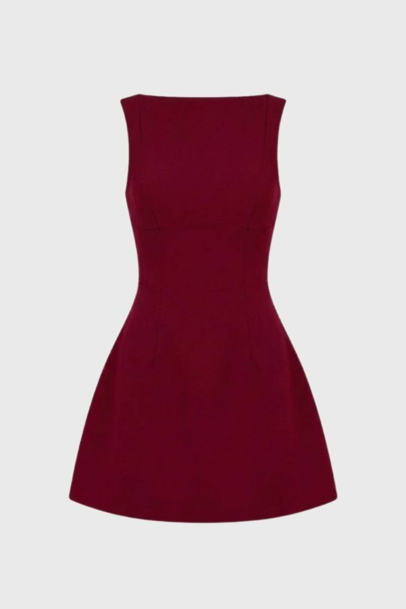 Mini Dress Women Strapless Fitted Solid Color Pullover - Evergreen Outfits- Women Mini Dress