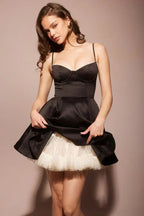 Mini Dress Women Velvet Bustier Spaghetti Strap Flared - Evergreen Outfits - Women Mini Dress