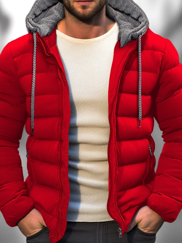 Men Jacket | Hooded Zip Front with Adjustable Drawstring