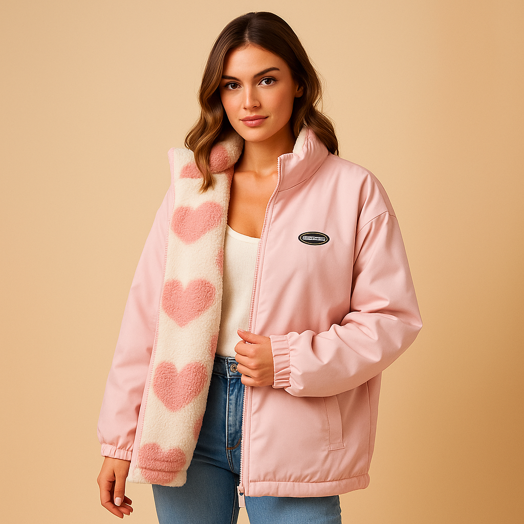 Women Coat | Reversible Relaxed Fit with Front Closure
