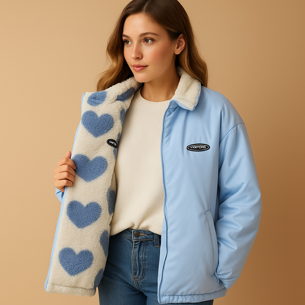 Women Coat | Reversible Relaxed Fit with Front Closure