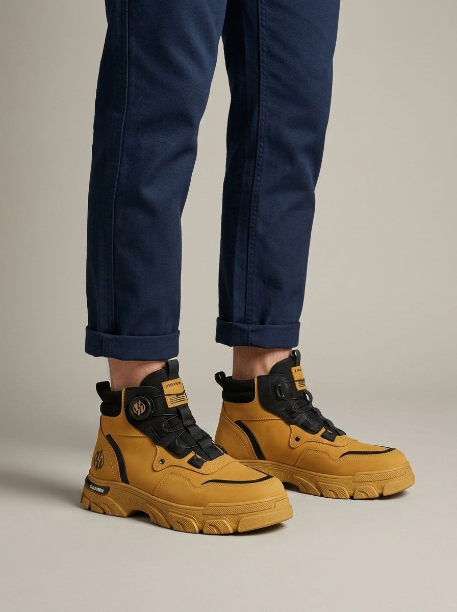 Men Boots | High-Top Lace-Up with Chunky Lug Sole Design