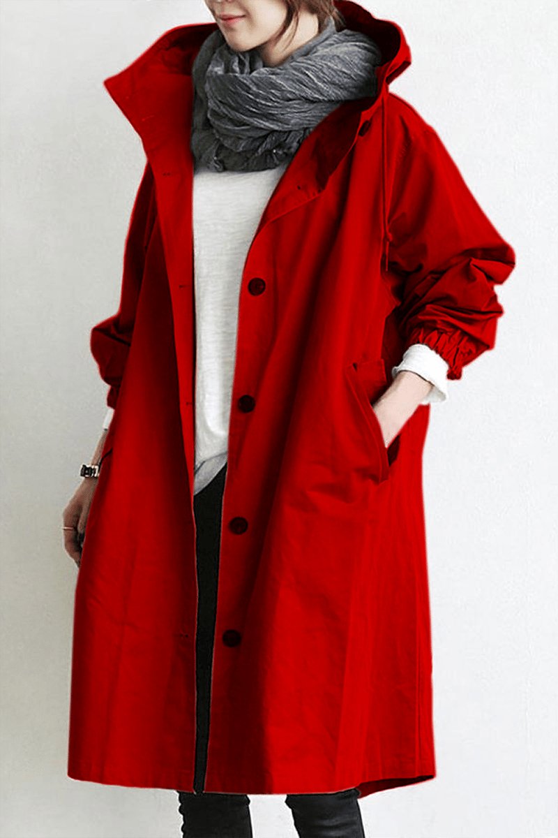 Women Parka | Oversized Fit with Drawstring Hood and Pockets