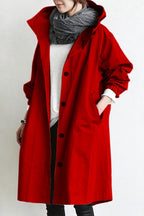 Women Parka | Oversized Fit with Drawstring Hood and Pockets