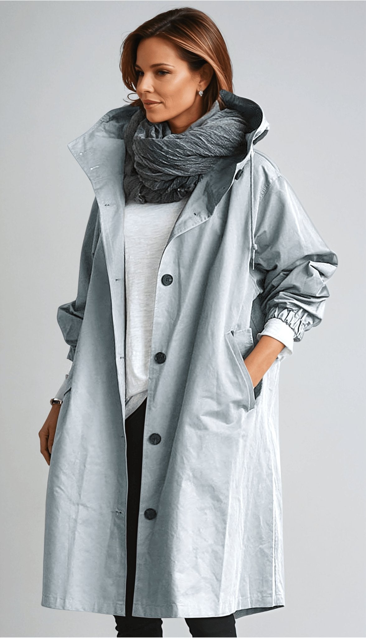 Women Parka | Oversized Fit with Drawstring Hood and Pockets