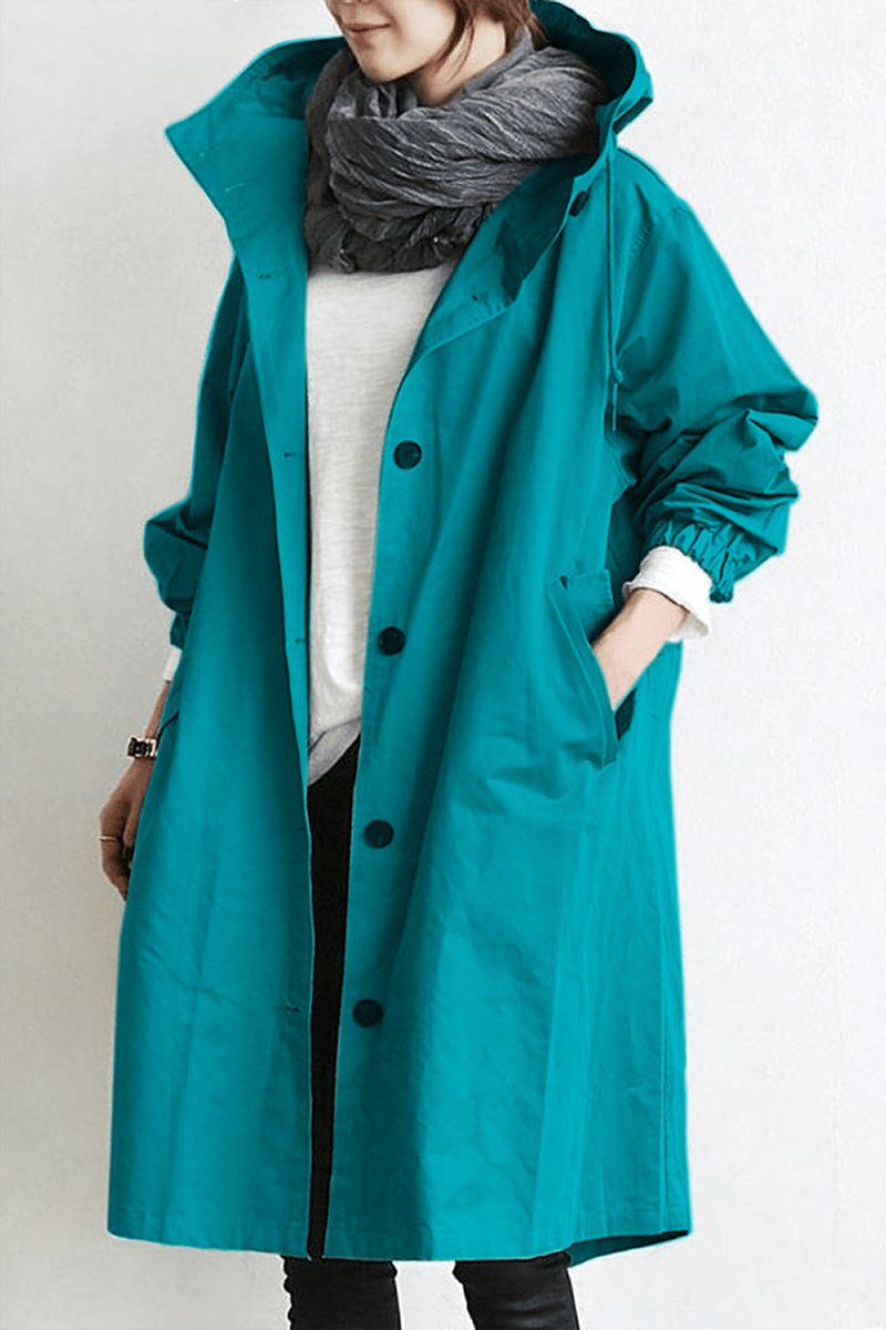 Women Parka | Oversized Fit with Drawstring Hood and Pockets