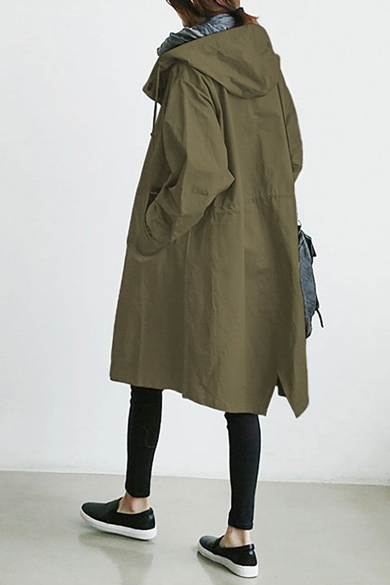 Women Parka | Oversized Fit with Drawstring Hood and Pockets