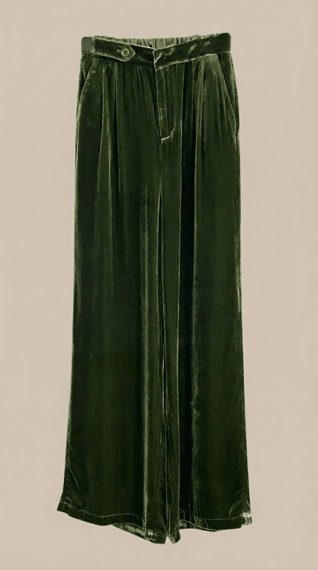 Pants Women Wide Leg Fit High Waist Full Length Cut - Evergreen Outfits - Women Pants