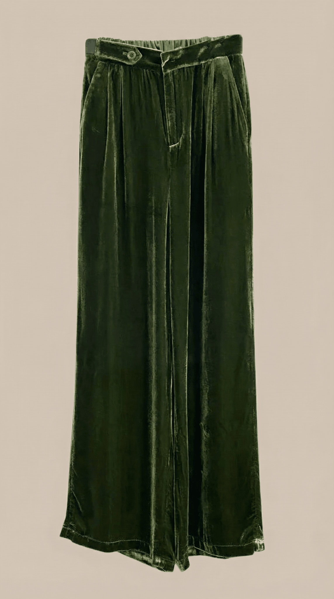 Pants Women Wide Leg Fit High Waist Full Length Cut - Evergreen Outfits - Women Pants