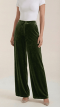Pants Women Wide Leg Fit High Waist Full Length Cut - Evergreen Outfits - Women Pants