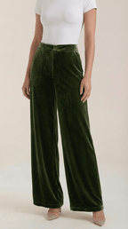 Pants Women Wide Leg Fit High Waist Full Length Cut - Evergreen Outfits - Women Pants