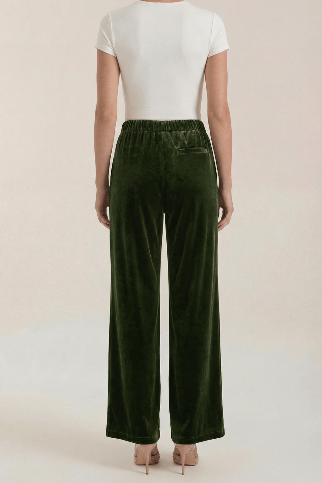 Pants Women Wide Leg Fit High Waist Full Length Cut - Evergreen Outfits - Women Pants