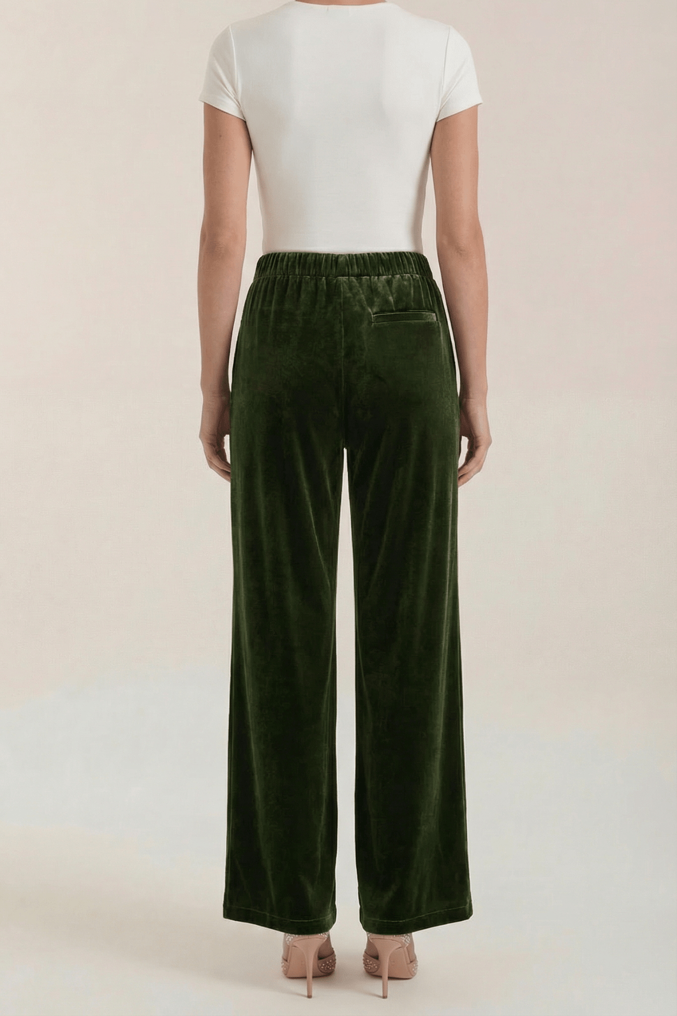 Pants Women Wide Leg Fit High Waist Full Length Cut - Evergreen Outfits - Women Pants