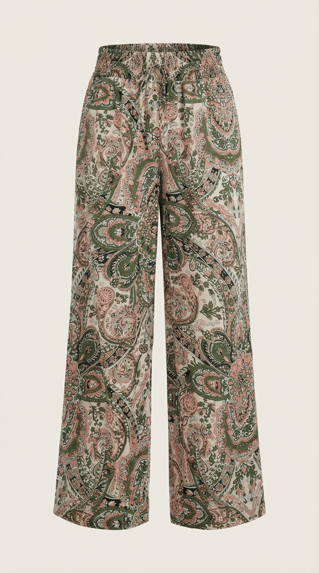 Pants Women Wide Leg Paisley Printed Pattern Design - Evergreen Outfits - Women Pants