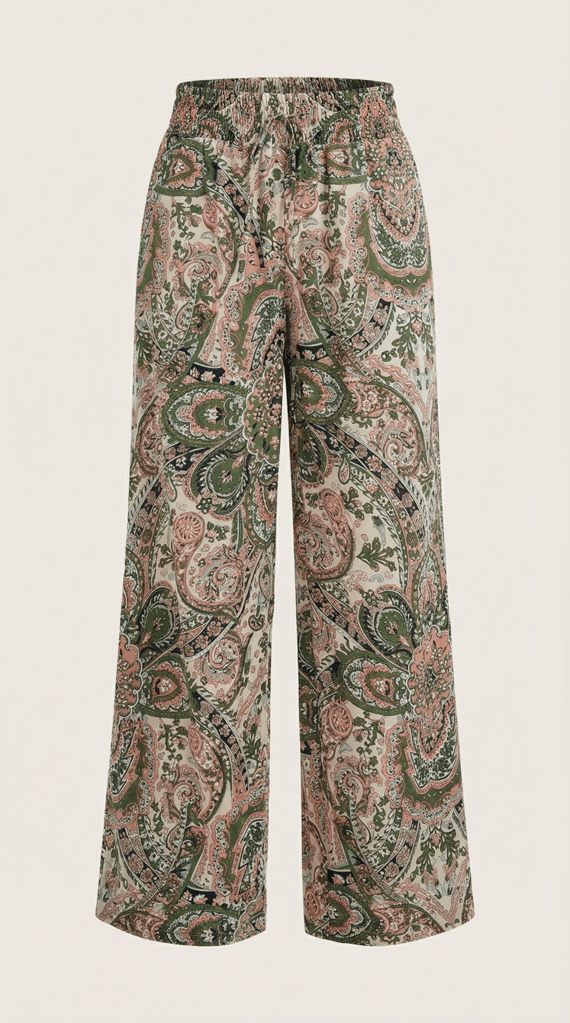 Pants Women Wide Leg Paisley Printed Pattern Design - Evergreen Outfits - Women Pants