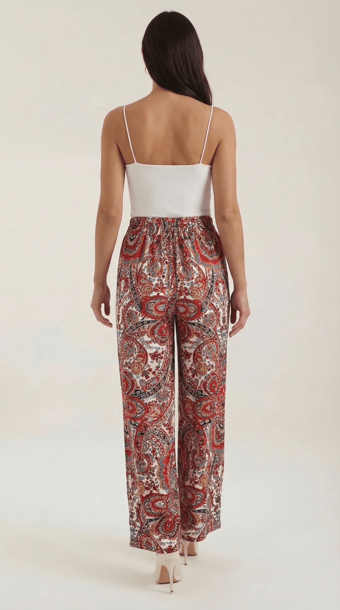 Pants Women Wide Leg Paisley Printed Pattern Design - Evergreen Outfits - Women Pants