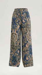 Pants Women Wide Leg Paisley Printed Pattern Design - Evergreen Outfits - Women Pants