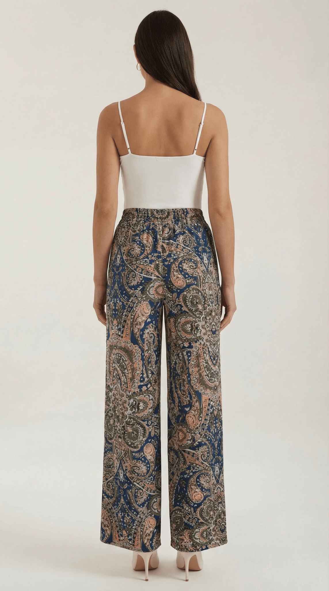 Pants Women Wide Leg Paisley Printed Pattern Design - Evergreen Outfits - Women Pants