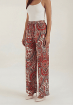 Pants Women Wide Leg Paisley Printed Pattern Design - Evergreen Outfits - Women Pants