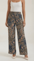 Pants Women Wide Leg Paisley Printed Pattern Design - Evergreen Outfits - Women Pants