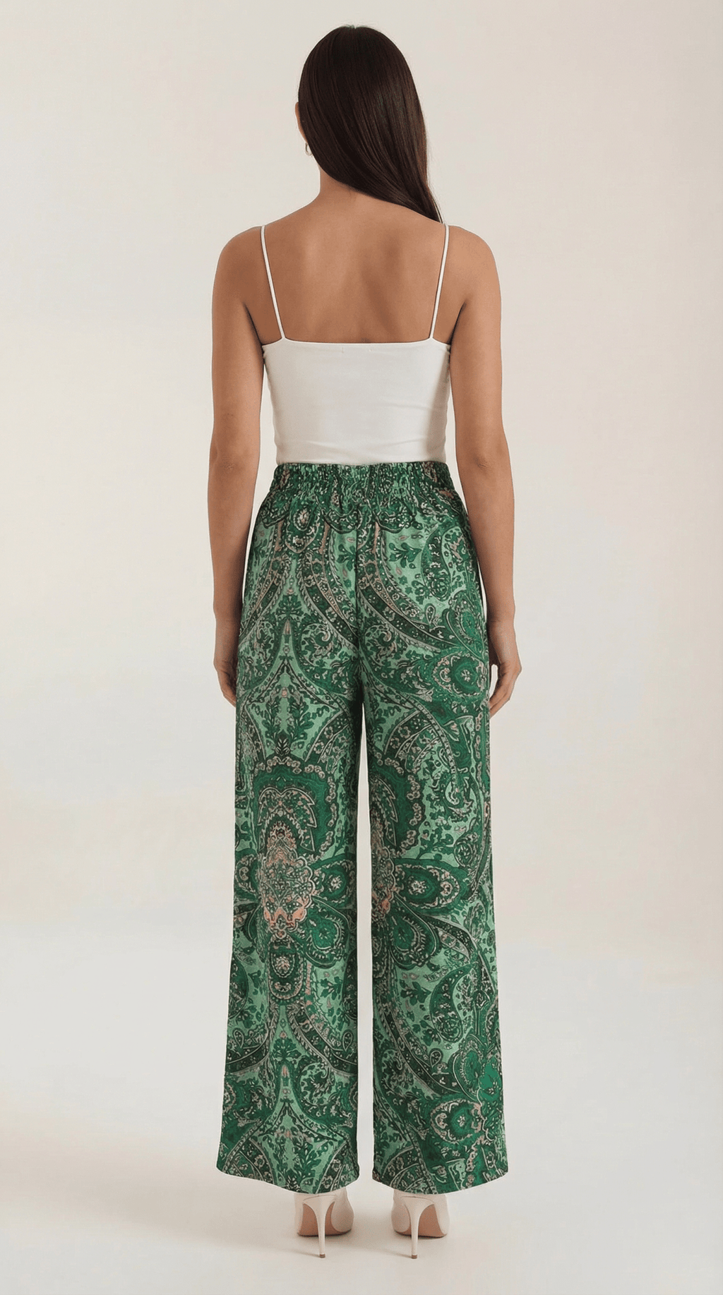 Pants Women Wide Leg Paisley Printed Pattern Design - Evergreen Outfits - Women Pants