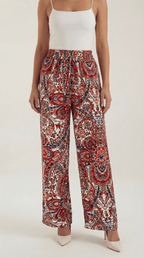 Pants Women Wide Leg Paisley Printed Pattern Design - Evergreen Outfits - Women Pants