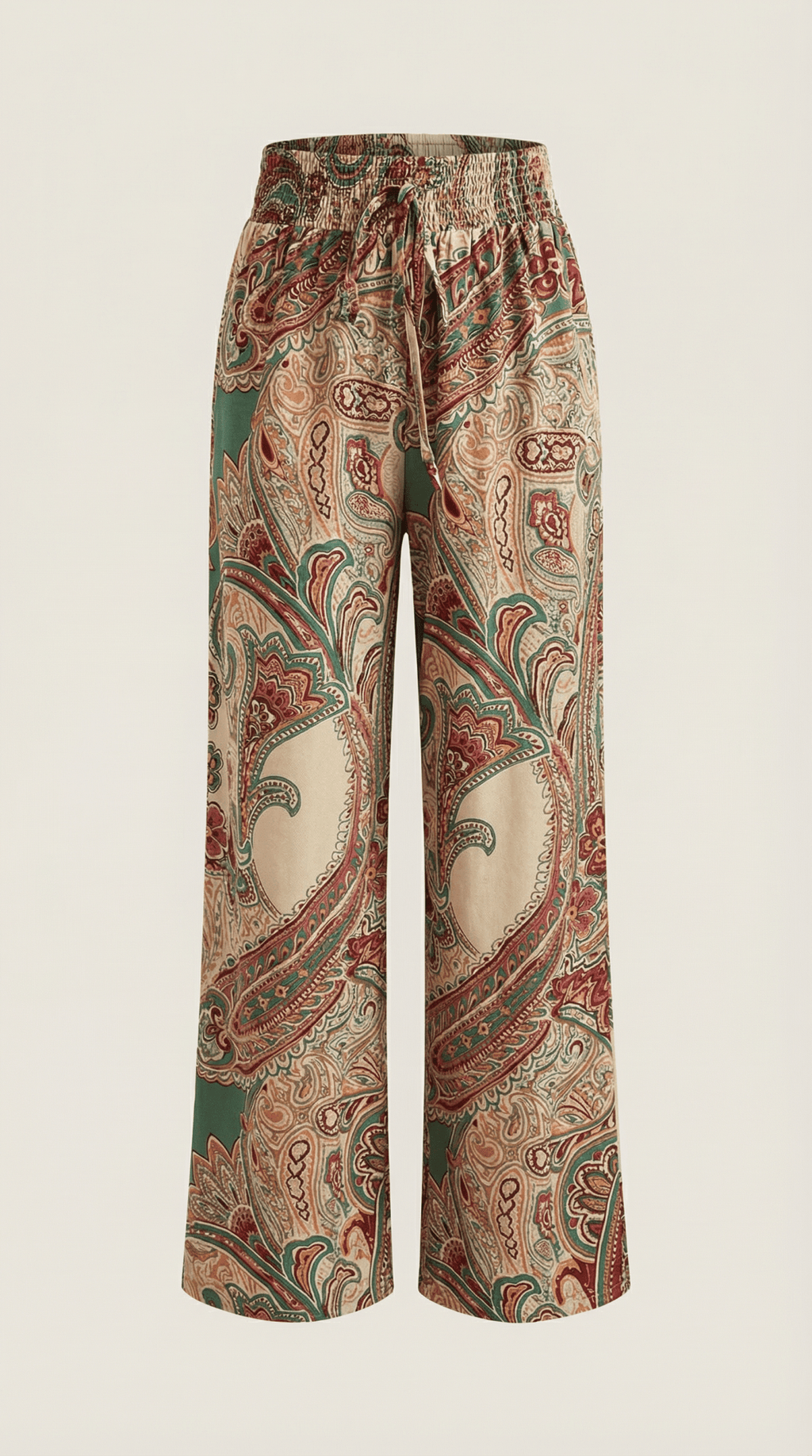 Pants Women Wide Leg Paisley Printed Pattern Design - Evergreen Outfits - Women Pants