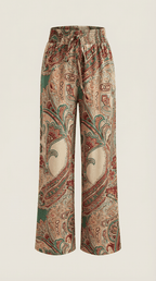 Pants Women Wide Leg Paisley Printed Pattern Design - Evergreen Outfits - Women Pants