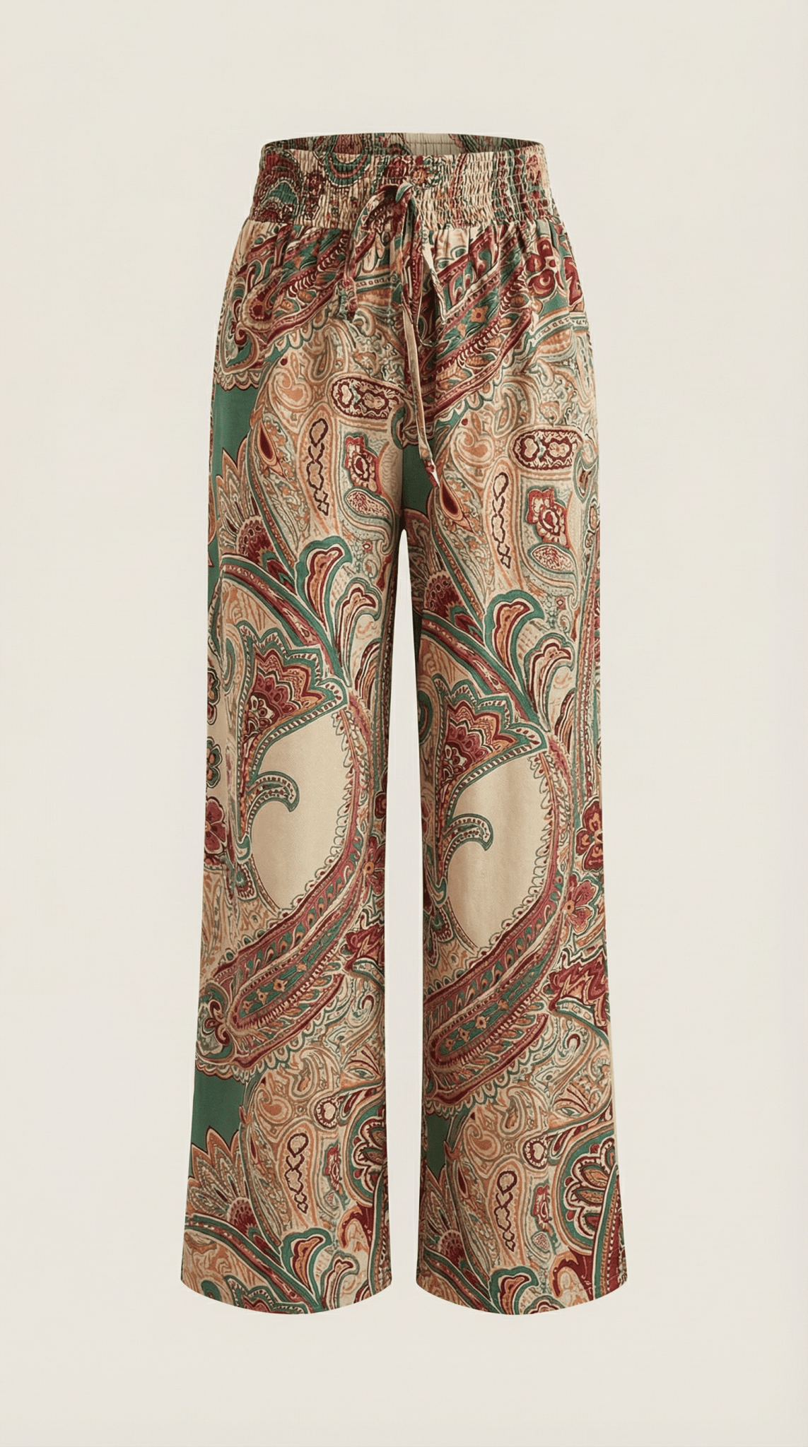 Pants Women Wide Leg Paisley Printed Pattern Design - Evergreen Outfits - Women Pants