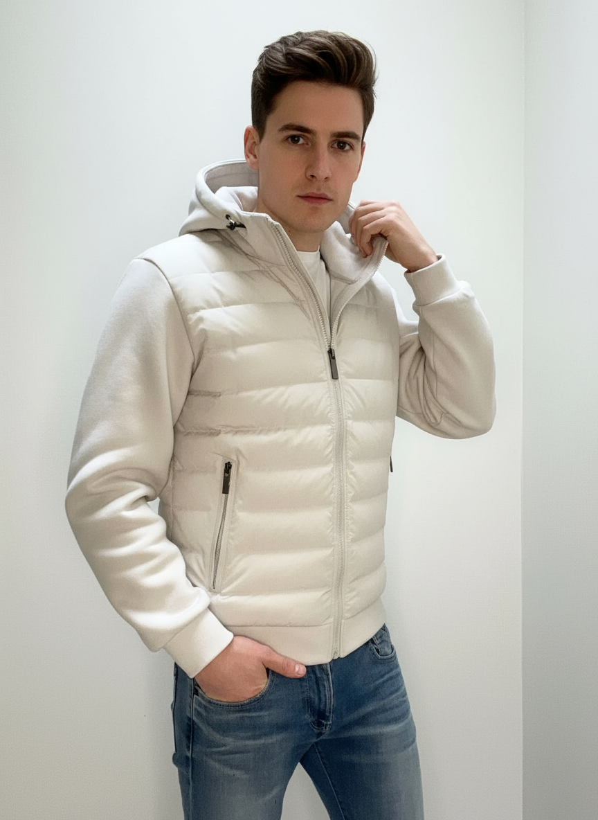 Men Hoodie | Quilted Fitted Cut with Attached Hood