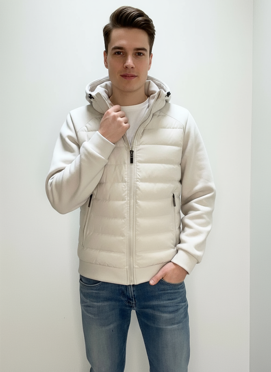Men Hoodie | Quilted Fitted Cut with Attached Hood