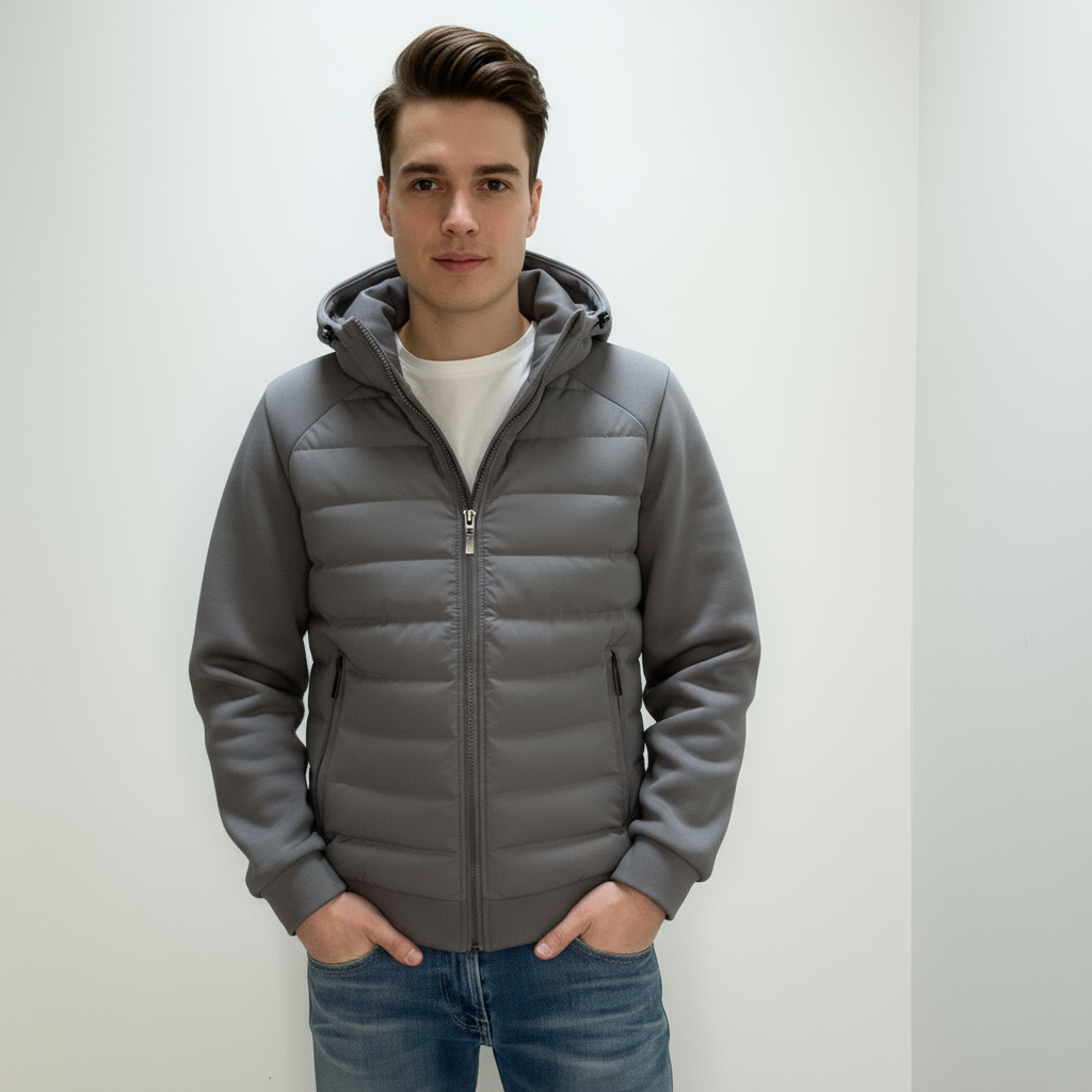 Men Hoodie | Quilted Fitted Cut with Attached Hood