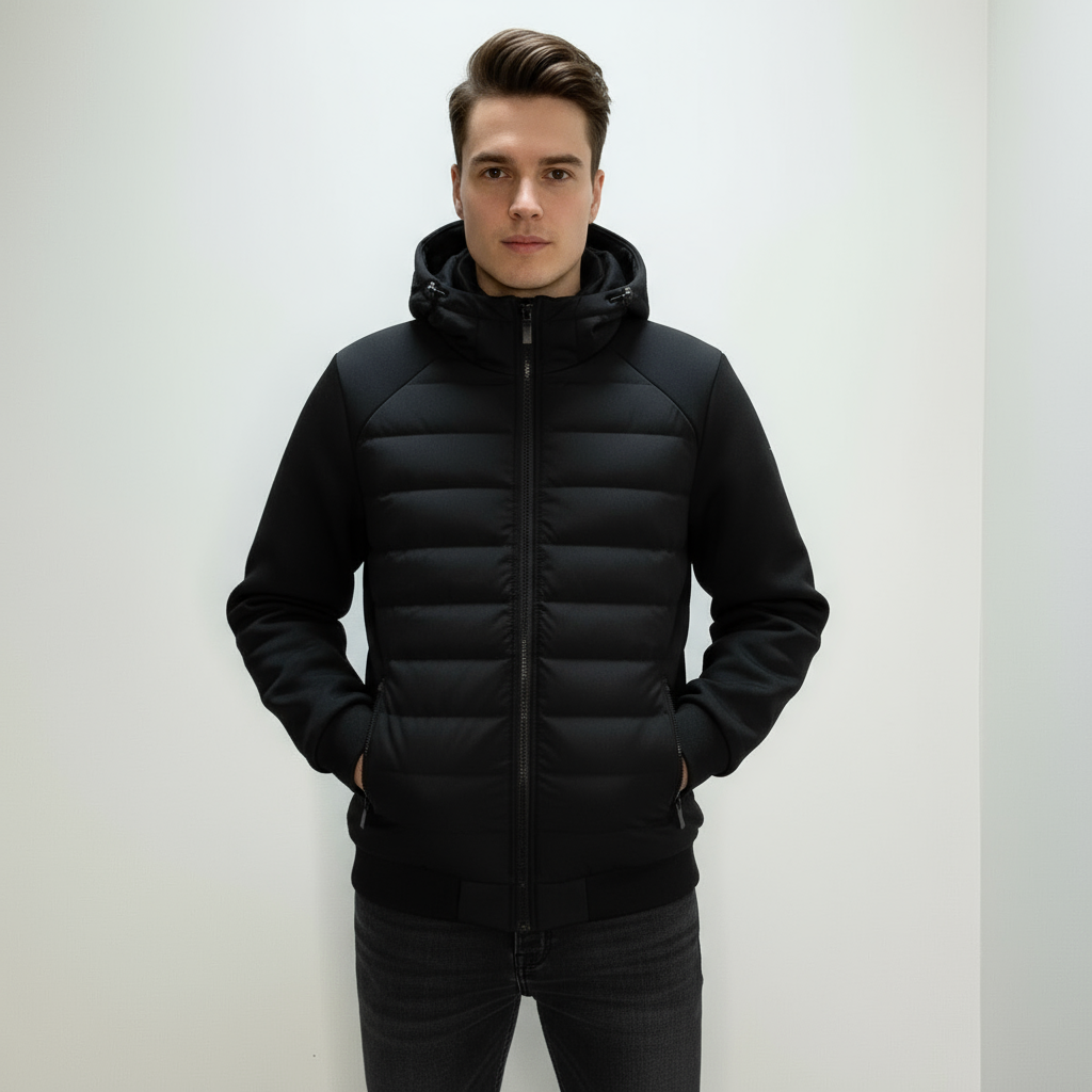 Men Hoodie | Quilted Fitted Cut with Attached Hood