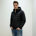 Men Hoodie | Quilted Fitted Cut with Attached Hood