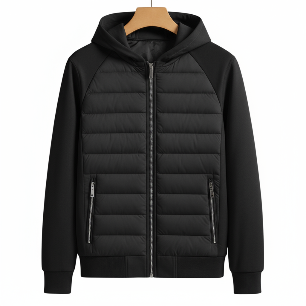 Men Hoodie | Quilted Fitted Cut with Attached Hood